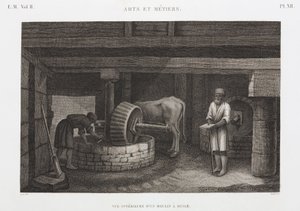 Öle, Fette & Wachse, Ölmühle, Ägypten, ca. 1798