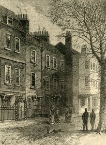 Alte Häuser in Church Row, ca. 1876