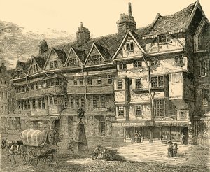 Alte Häuser in Holborn nahe Middle Row, um 1872 von Unbekannt