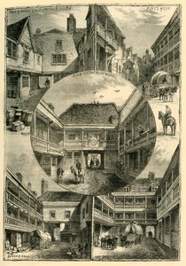 Alte Gasthäuser in Southwark, um 1878