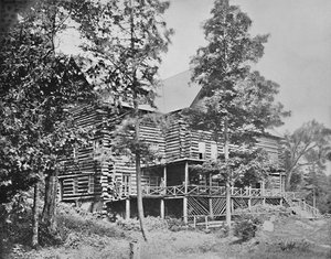 Alte Blockhütte, Lake Placid, Adirondacks, New York, um 1897 von Unbekannt
