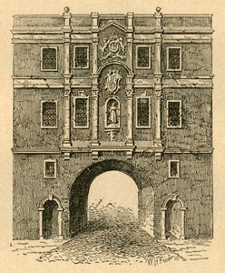 Altes Lud Gate, von einem Druck veröffentlicht um 1750, 1897