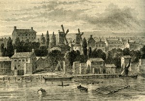 Alte Windmühlen in Lambeth, um 1750, um 1878 von Unbekannt