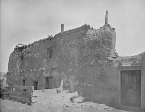 Ältestes Haus in den Vereinigten Staaten, Santa Fe, New Mexico, um 1897