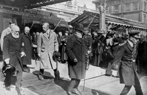 Auf dem Weg in sein eigenes Land zum letzten Mal, König Edwards Rückkehr aus Biarritz, 1910 von Unbekannt