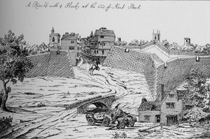 Einer der von Parlament errichteten Forts zur Verteidigung Londons während des Bürgerkriegs, um 1808 von Unbekannt