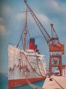 Einer der beliebtesten transatlantischen Liner, die Mauretania in Southampton, 1937