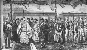 Eröffnung der ersten Eisenbahn in Japan, 1872-1907 von Unbekannt