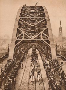 Eröffnung der neuen Tyne-Brücke durch König George V, Newcastle-upon-Tyne, 10. Oktober 1928 von Unbekannt