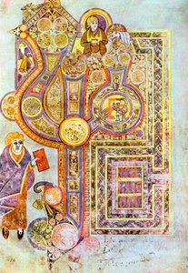 Eröffnungsworte des Matthäusevangeliums Liber Generationes, aus dem Buch von Kells, ca. 800 von Unbekannt