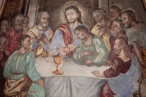 Unsere Liebe Frau von der Himmelfahrt Kirche. Das letzte Abendmahl, Cordon, Frankreich von Unbekannt