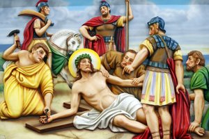 Unsere Liebe Frau von Fatima Kirche, Kreuzweg, Station 11, Jesus wird ans Kreuz genagelt, Ho-Chi-Minh-Stadt, Vietnam von Unbekannt
