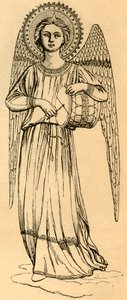 Umrisskopie eines Engels, gemalt von Fra Angelico, 1881