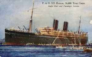 P. & O. S.S. Ranchi, 16.600 Tonnen Brutto, Indien Post- und Passagierservice, 1934