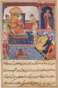Seite aus Geschichten eines Papageis Tuti-nama: Achte Nacht: Der junge Prinz erzählt..., 1558-1560
