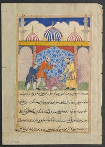 Seite aus Geschichten eines Papageis Tuti-nama: Siebzehnte Nacht: Der junge Mann..., ca. 1560 von Unbekannt