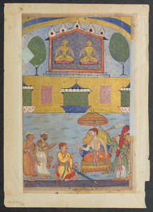 Seite aus Geschichten eines Papageis Tuti-nama: Dritte Nacht: Der Goldschmied und der Zimmermann..., ca. 1560