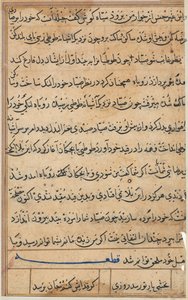 Seite aus den Geschichten eines Papageis Tuti-nama: Textseite, ca. 1560