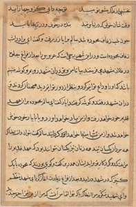 Seite aus Geschichten eines Papageis Tuti-nama: Textseite, ca. 1560 von Unbekannt