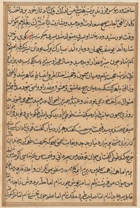 Seite aus den Geschichten eines Papageis Tuti-nama: Textseite, ca. 1560 von Unbekannt