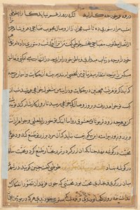 Seite aus Geschichten eines Papageis Tuti-nama: Textseite, ca. 1560 von Unbekannt
