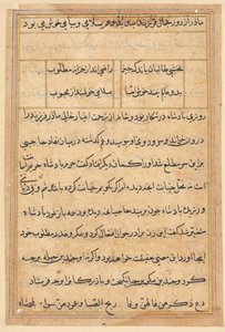 Seite aus Geschichten eines Papageis Tuti-nama: Textseite, ca. 1560 von Unbekannt