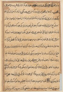 Seite aus Geschichten eines Papageis Tuti-nama: Textseite, ca. 1560 von Unbekannt