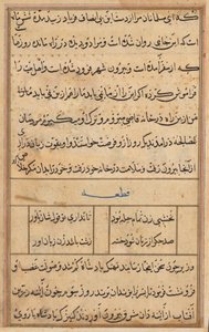 Seite aus Geschichten eines Papageis Tuti-nama: Textseite, ca. 1560 von Unbekannt