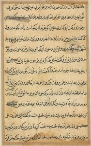Seite aus den Geschichten eines Papageis Tuti-nama: Textseite, ca. 1560 von Unbekannt