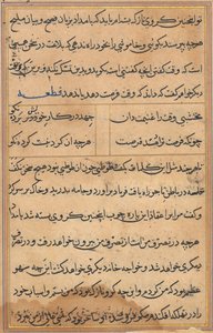 Seite aus Geschichten eines Papageis Tuti-nama: Textseite, ca. 1560 von Unbekannt