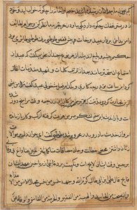 Seite aus Geschichten eines Papageis Tuti-nama: Textseite, ca. 1560