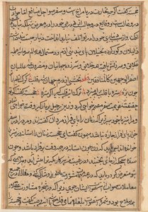 Seite aus Geschichten eines Papageis Tuti-nama: Textseite, ca. 1560