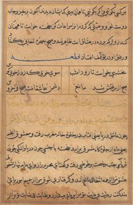 Seite aus Geschichten eines Papageis Tuti-nama: Textseite, ca. 1560