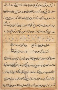 Seite aus Geschichten eines Papageis Tuti-nama: Textseite, ca. 1560 von Unbekannt