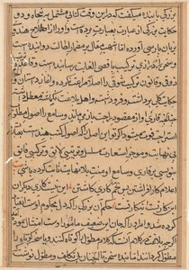 Seite aus Geschichten eines Papageis Tuti-nama: Textseite, ca. 1560 von Unbekannt