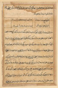 Seite aus Geschichten eines Papageis Tuti-nama: Textseite, ca. 1560