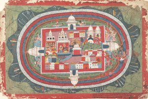 Seite aus einem verstreuten Bhagavata Purana Manuskript, Leben von Krishna, ca. 1775