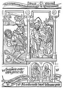 Seite aus der Biblia Pauperum, 15. Jahrhundert, 1870 von Unbekannt