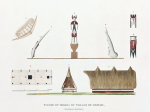 Pagode und Idole aus dem Dorf Likiliki von Unbekannt