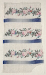 Bemalter Organdy-Streifen, Mitte 1800er von Unbekannt