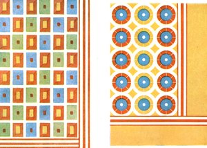 Gemalte Deckenmuster im Grab von Nebamon in Theben, Ägypten, 1928 von Unbekannt