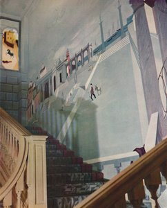 Gemaltes Fresko für eine Treppe, 1933 von Unbekannt