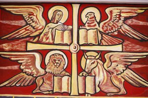 Gemälde in der Kathedrale von Lome: Evangelisten, Lome, Togo von Unbekannt