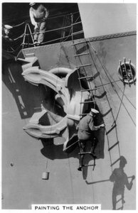 Das Ankerstreichen des Flugzeugträgers HMS Courageous, 1937 von Unbekannt