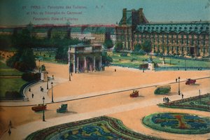 Panoramablick auf die Tuilerien und den Arc de Triomphe du Carrousel, Paris