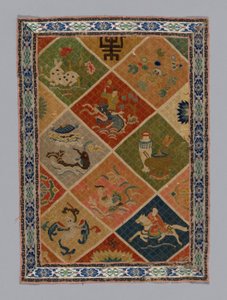 Paneel-Kleidungsstoff, China, Qing-Dynastie von Unbekannt