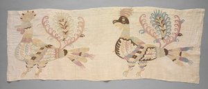 Paneel, Fragment eines Betttuchs, 1700er von Unbekannt