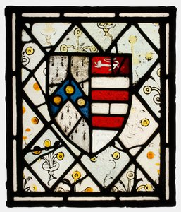Tafel mit Wappenschild von Johnson, Britisch, ca. 1500