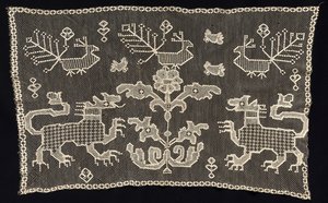 Paneel mit Panthern, Vögeln und floralen Motiven, 18.-19. Jahrhundert