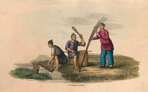 Papierherstellung in China, 105 n. Chr., ca. 1850